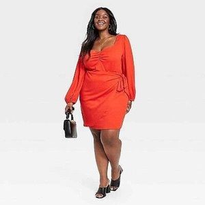 NWT Ava &Viv red long sleeve wrap Dress sizes XXL, 1X & 2X